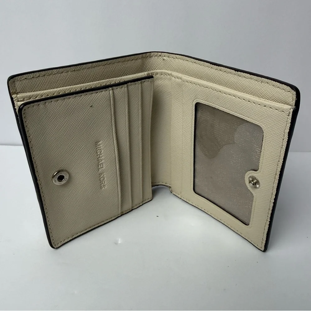 Michael Kors Black and Cream Textured Wallet